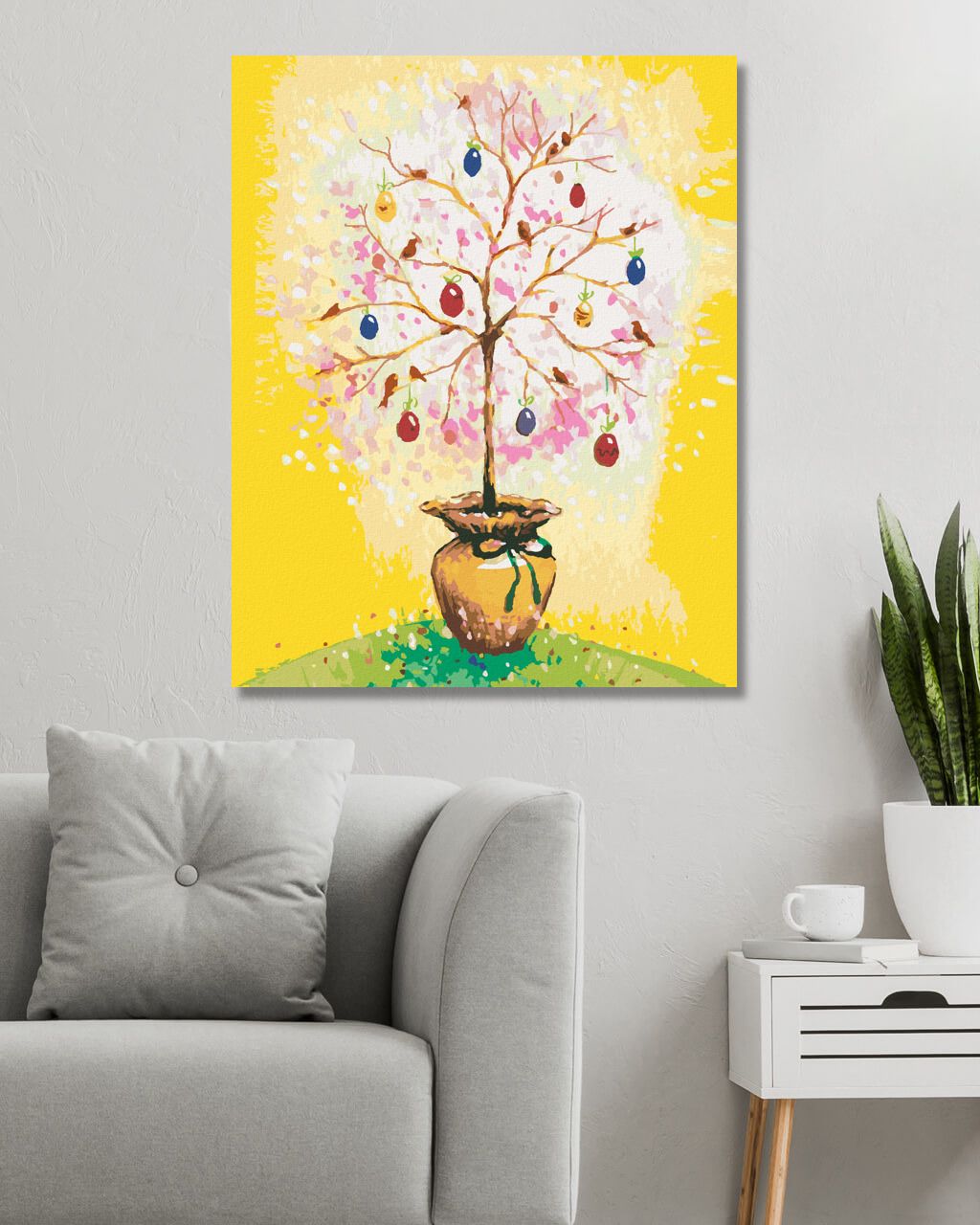 zuty Malování podle čísel - VELIKONOČNÍ STROM S VAJÍČKY - Rozměr: 40x50 cm, Rámování: Varianta: vypnuté plátno na rám - obrázek 3