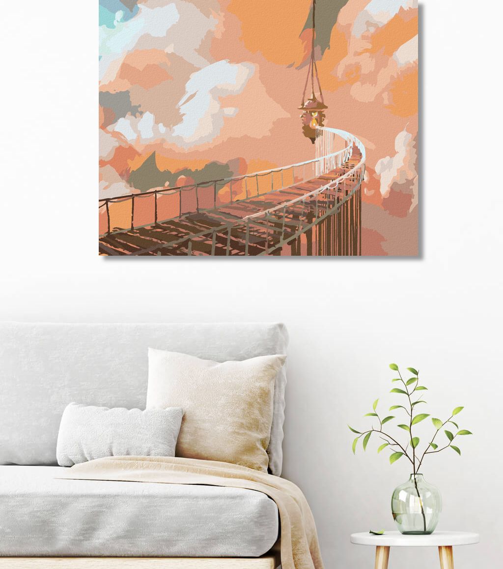 zuty Malování podle čísel - LANOVÝ MOST VEDOUCÍ K ZÁVĚSNÉ LUCERNĚ - Rozměr: 40x50 cm, Rámování: Varianta: vypnuté plátno na rám - obrázek 10