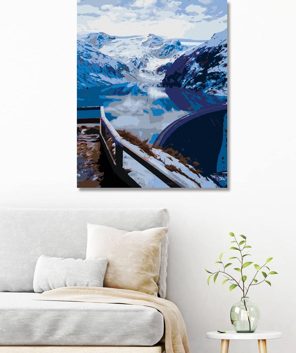 zuty Malování podle čísel - NÁDRŽ MOOSERBODEN V KAPRUNU - Rozměr: 40x50 cm, Rámování: Varianta: vypnuté plátno na rám - obrázek 8