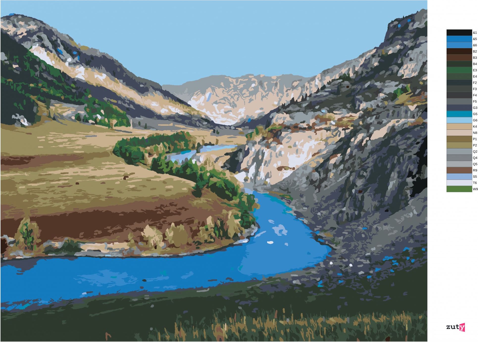 zuty Malování podle čísel - ŘEKA KATUŇ - Rozměr: 40x50 cm, Rámování: Varianta: vypnuté plátno na rám - obrázek 4