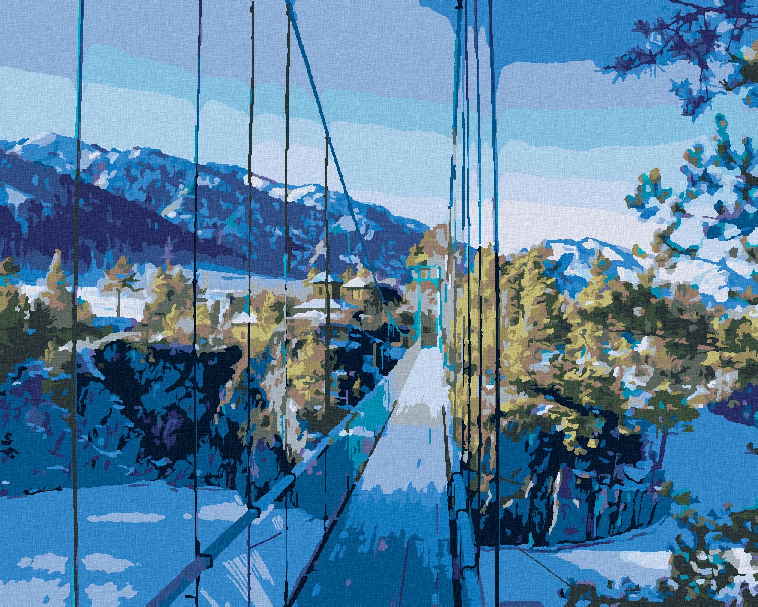 zuty Malování podle čísel - MOST NA OSTROV PATMOS - Rozměr: 40x50 cm, Rámování: Varianta: vypnuté plátno na rám - obrázek 1