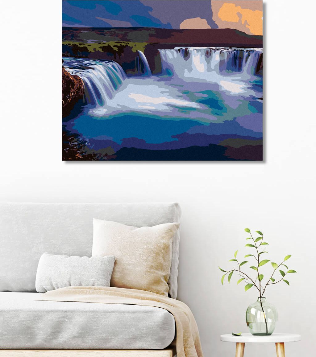 zuty Malování podle čísel - VODOPÁD NA ISLANDU - Rozměr: 40x50 cm, Rámování: Varianta: bez rámu a bez vypnutí plátna - obrázek 6