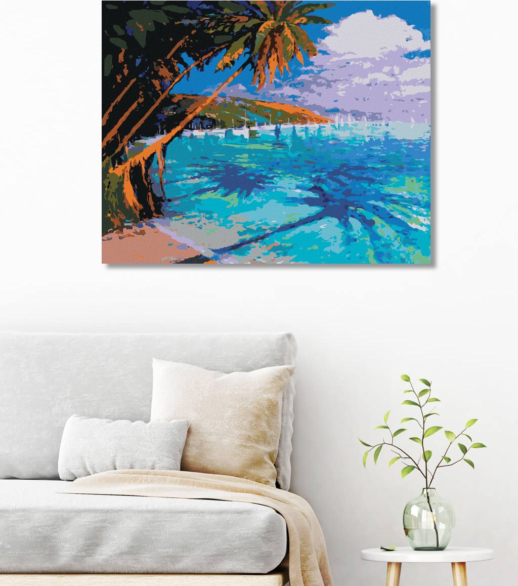 zuty Malování podle čísel - KRÁSNÉ TYRKYSOVÉ MOŘE - Rozměr: 40x50 cm, Rámování: Varianta: bez rámu a bez vypnutí plátna - obrázek 2