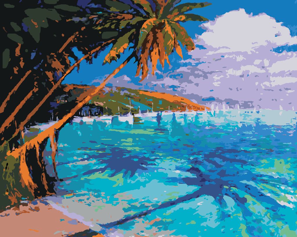 zuty Malování podle čísel - KRÁSNÉ TYRKYSOVÉ MOŘE - Rozměr: 40x50 cm, Rámování: Varianta: bez rámu a bez vypnutí plátna - obrázek 9