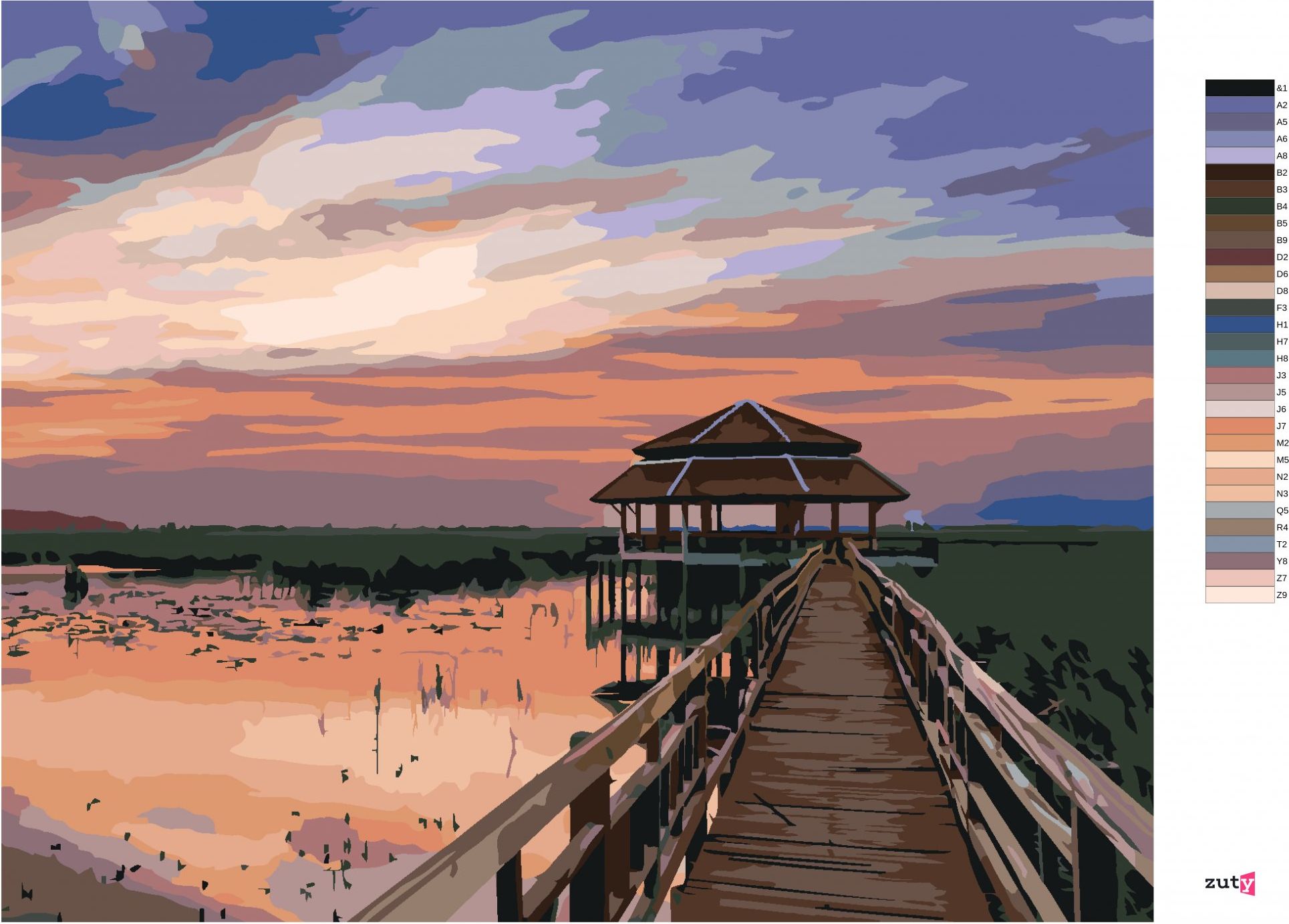 zuty Malování podle čísel - THAJSKÁ KRAJINA - Rozměr: 40x50 cm, Rámování: Varianta: vypnuté plátno na rám - obrázek 5
