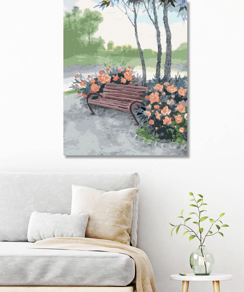zuty Malování podle čísel - LAVIČKA V LESE U ŘEKY - Rozměr: 40x50 cm, Rámování: Varianta: bez rámu a bez vypnutí plátna - obrázek 10