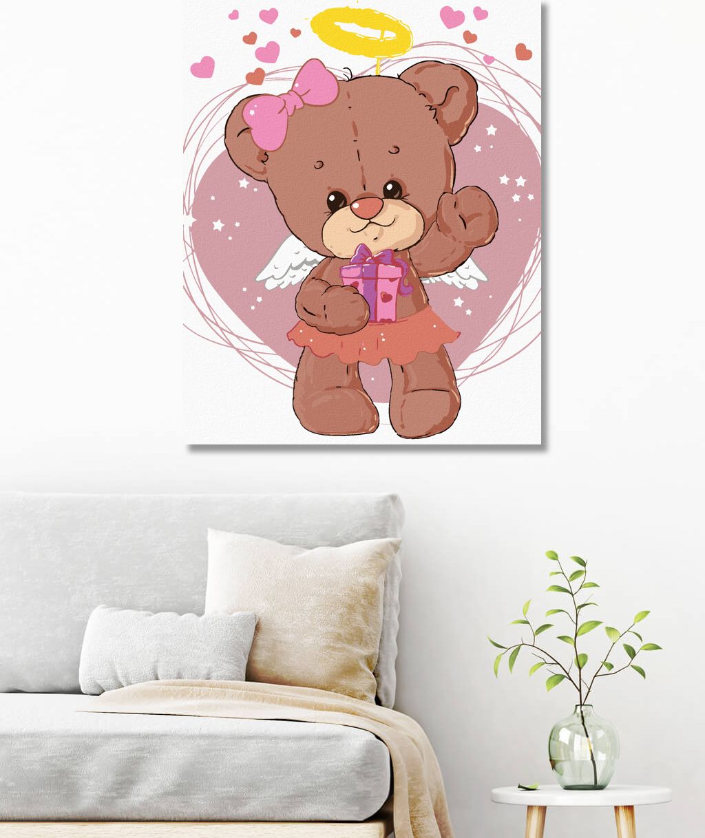 zuty Malování podle čísel - MEDVÍDEK ANDĚL - Rozměr: 40x50 cm, Rámování: Varianta: vypnuté plátno na rám - obrázek 10