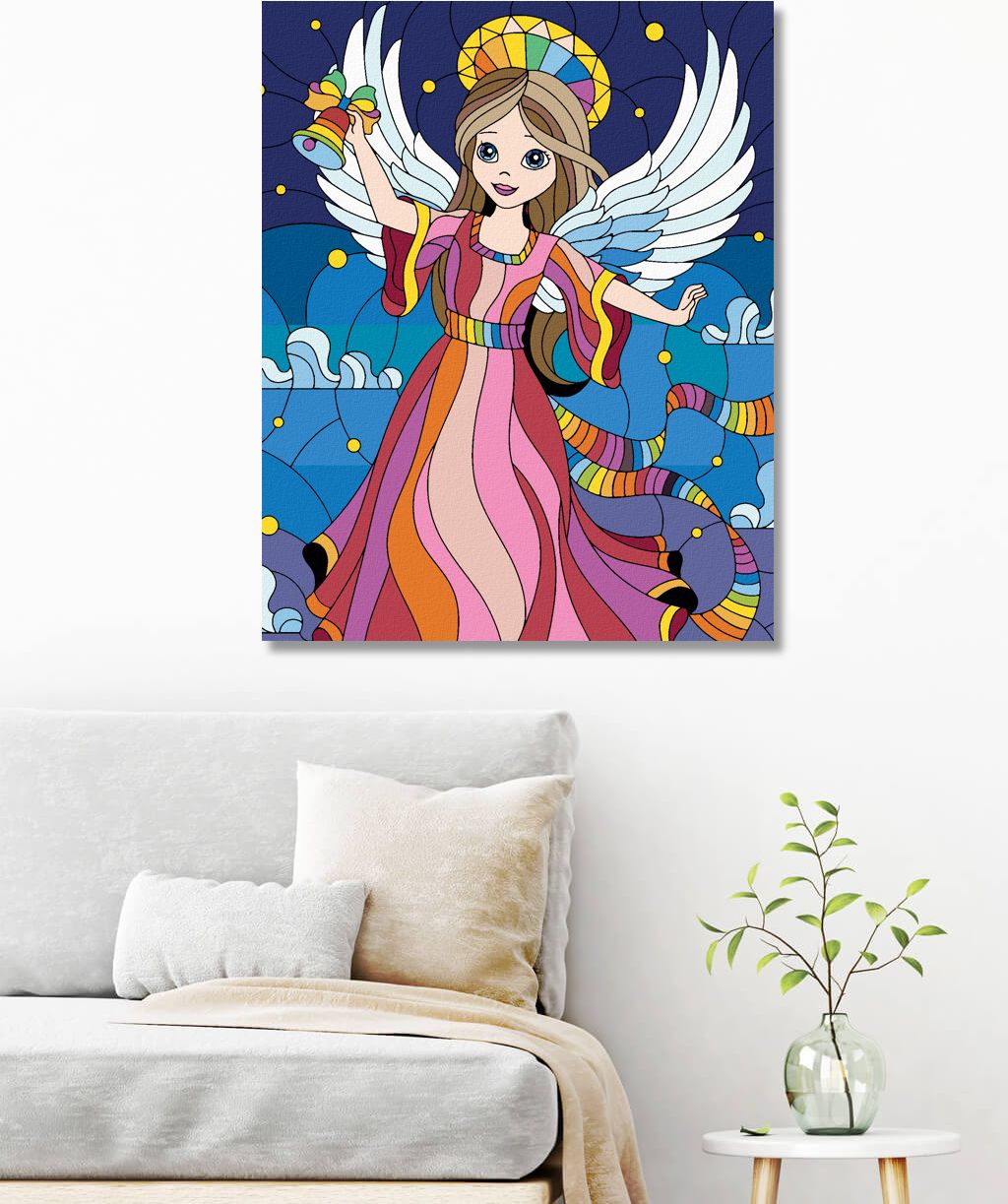 zuty Malování podle čísel - ŽENA BAREVNÝ ANDĚL - Rozměr: 40x50 cm, Rámování: Varianta: bez rámu a bez vypnutí plátna - obrázek 3