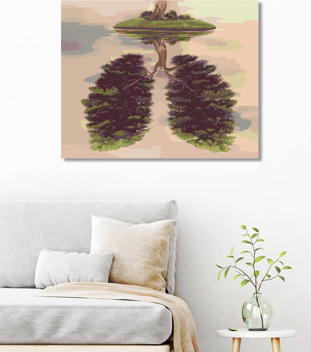 zuty Malování podle čísel - STROM VE TVARU PLIC NA OSTROVĚ - Rozměr: 40x50 cm, Rámování: Varianta: vypnuté plátno na rám - obrázek 5