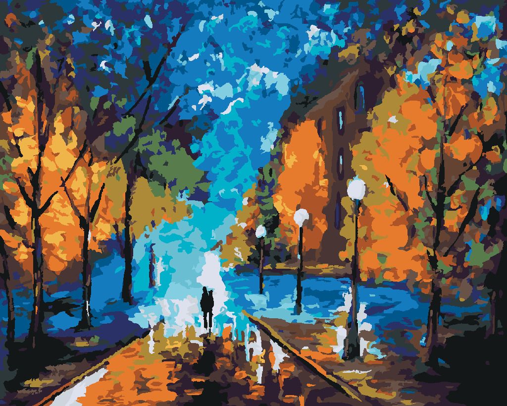 zuty Malování podle čísel - PROCHÁZKA POZDĚ V NOCI - Rozměr: 40x50 cm, Rámování: Varianta: bez rámu a bez vypnutí plátna - obrázek 7