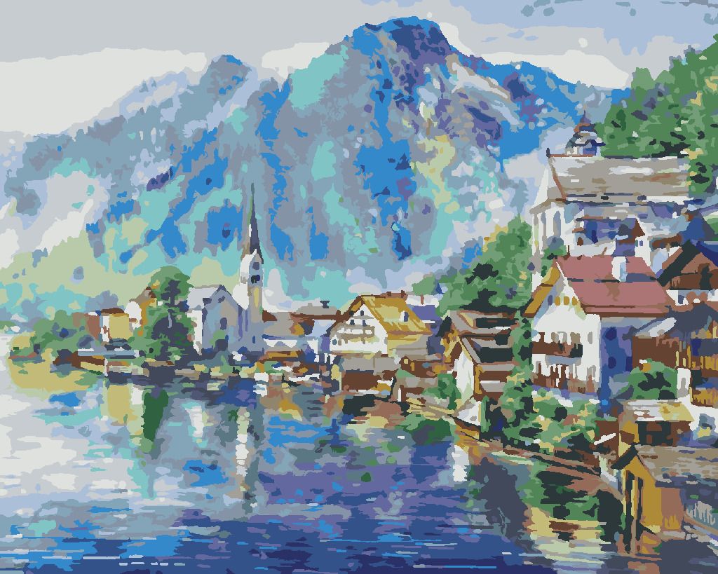 zuty Malování podle čísel - KRAJINA RAKOUSKÉ VESNICE - Rozměr: 40x50 cm, Rámování: Varianta: bez rámu a bez vypnutí plátna - obrázek 10