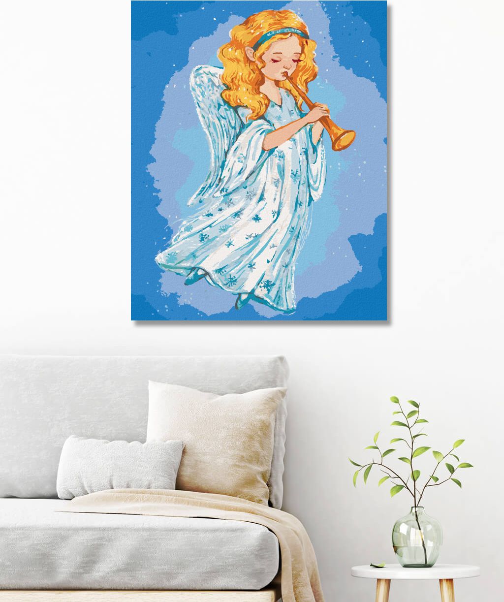 zuty Malování podle čísel - VÁNOČNI ANDĚL HRAJE NA TRUBKU - Rozměr: 40x50 cm, Rámování: Varianta: bez rámu a bez vypnutí plátna - obrázek 10