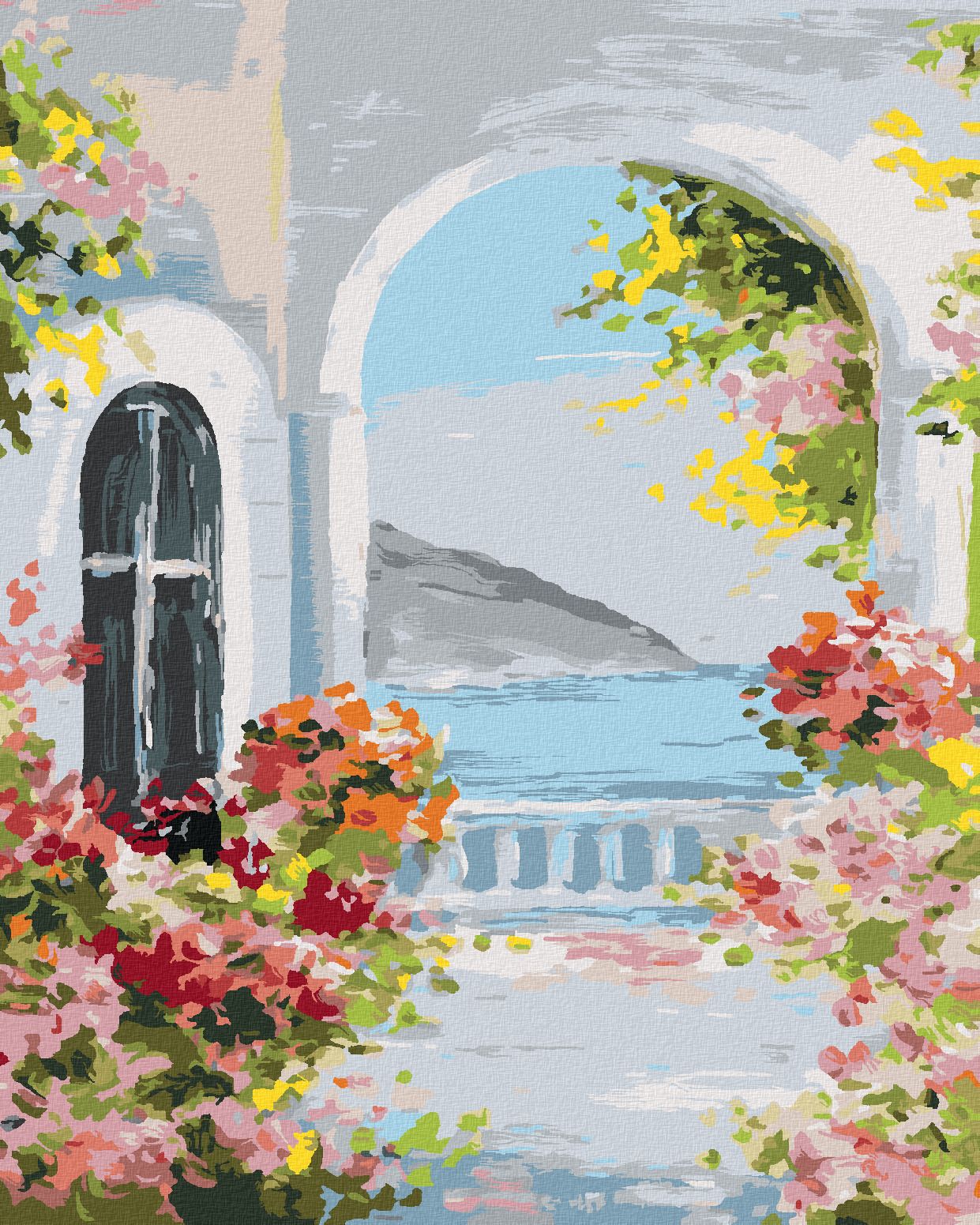 zuty Malování podle čísel - LETNÍ DŮM U MOŘE - Rozměr: 40x50 cm, Rámování: Varianta: vypnuté plátno na rám - obrázek 1