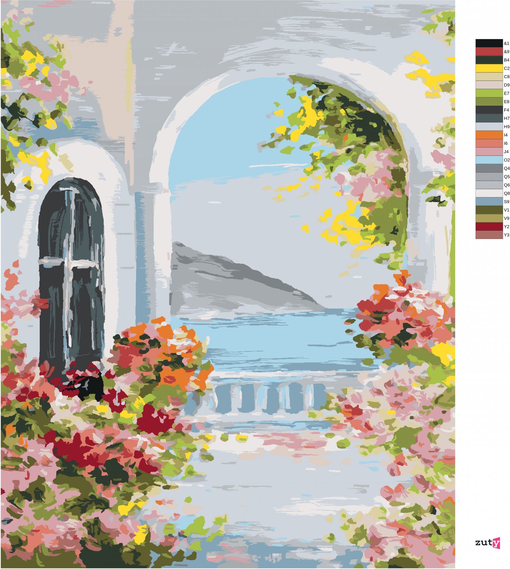 zuty Malování podle čísel - LETNÍ DŮM U MOŘE - Rozměr: 40x50 cm, Rámování: Varianta: vypnuté plátno na rám - obrázek 10