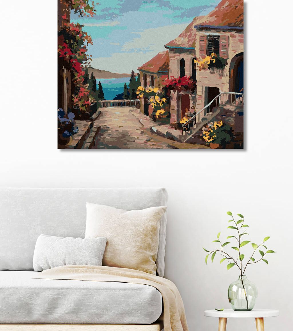 zuty Malování podle čísel - DOMY BLÍZKO MOŘE - Rozměr: 40x50 cm, Rámování: Varianta: bez rámu a bez vypnutí plátna - obrázek 7