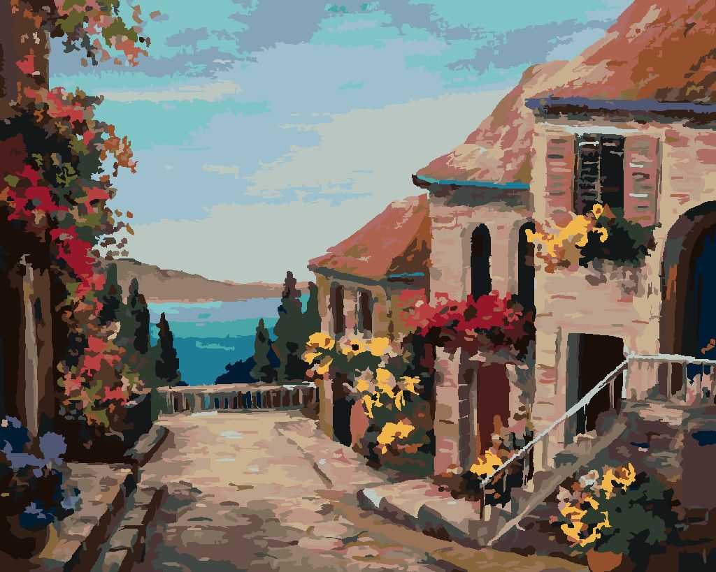 zuty Malování podle čísel - DOMY BLÍZKO MOŘE - Rozměr: 40x50 cm, Rámování: Varianta: bez rámu a bez vypnutí plátna - obrázek 8