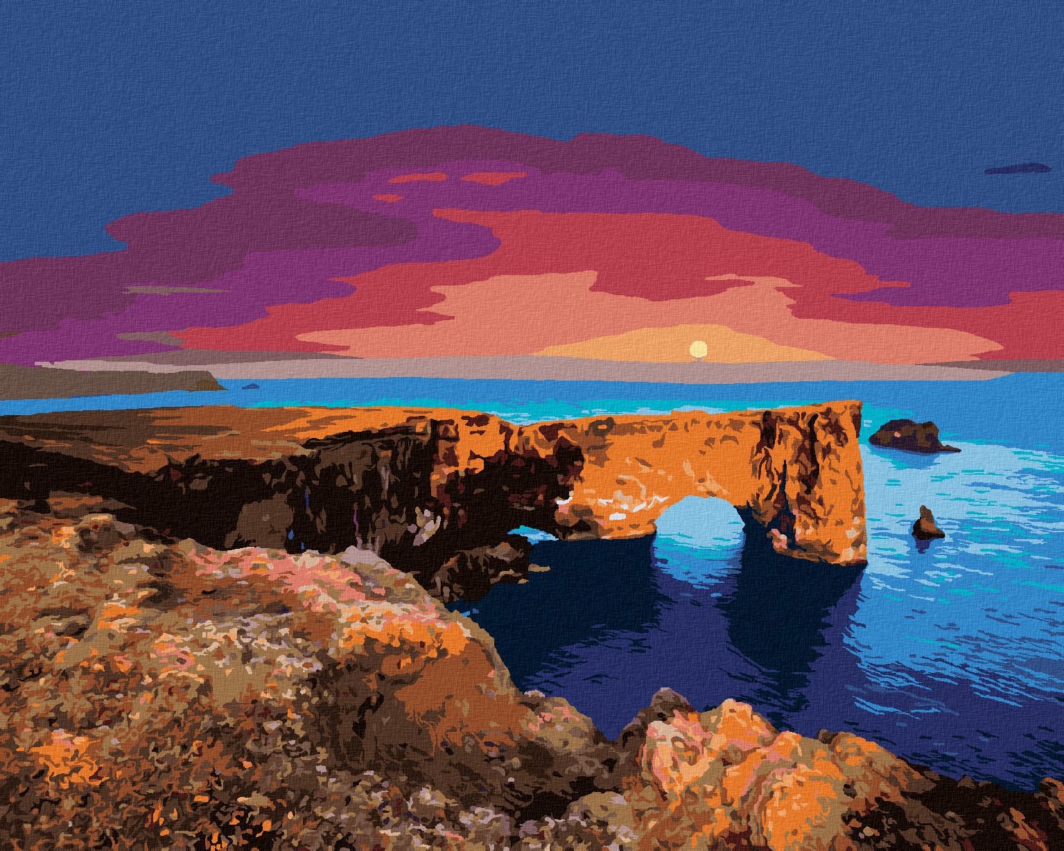 zuty Malování podle čísel - FANTASTICKÝ OBLOUK V ATLANTSKÉM OCEÁNU - Rozměr: 40x50 cm, Rámování: Varianta: bez rámu a bez vypnutí plátna - obrázek 1