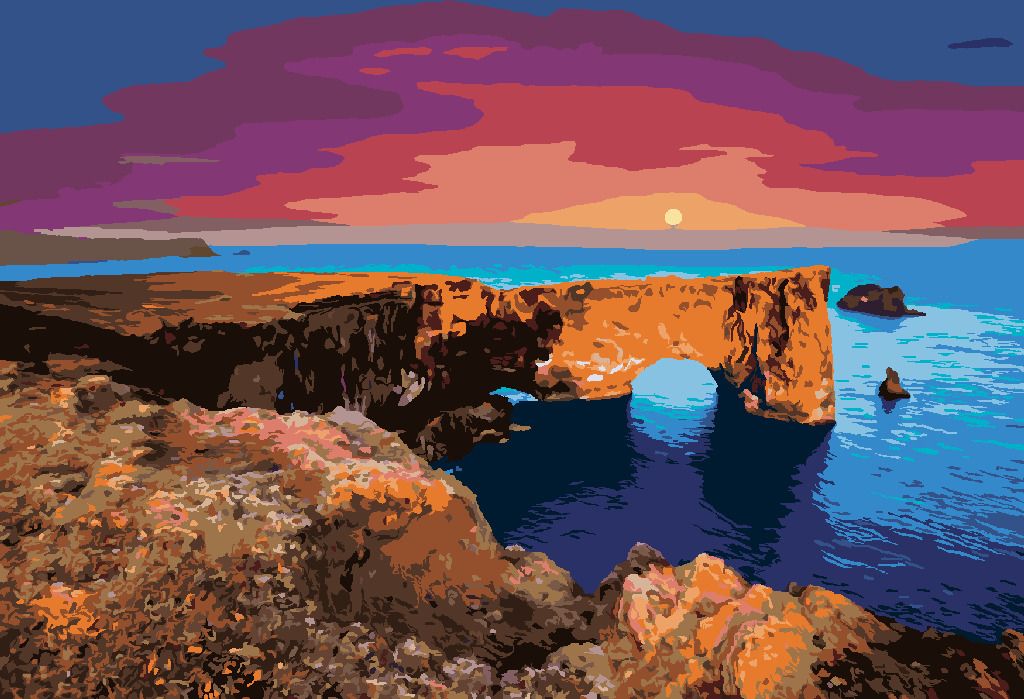 zuty Malování podle čísel - FANTASTICKÝ OBLOUK V ATLANTSKÉM OCEÁNU - Rozměr: 40x50 cm, Rámování: Varianta: bez rámu a bez vypnutí plátna - obrázek 8