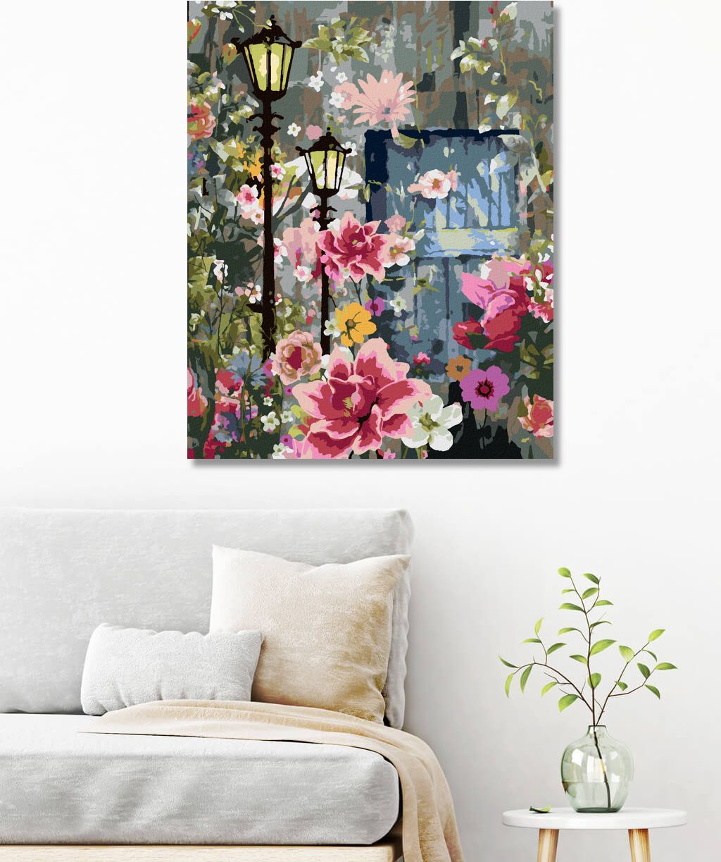 zuty Malování podle čísel - JARNÍ KVĚTINY NA ULICI - Rozměr: 40x50 cm, Rámování: Varianta: vypnuté plátno na rám - obrázek 2