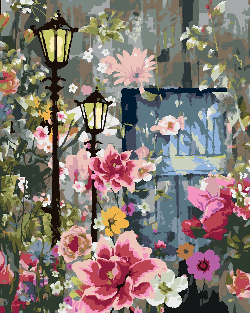 zuty Malování podle čísel - JARNÍ KVĚTINY NA ULICI - Rozměr: 40x50 cm, Rámování: Varianta: vypnuté plátno na rám - obrázek 3