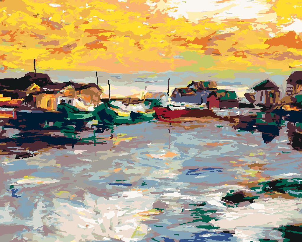 zuty Malování podle čísel - RYBÁŘSKÁ VESNIČKA - Rozměr: 40x50 cm, Rámování: Varianta: bez rámu a bez vypnutí plátna - obrázek 6