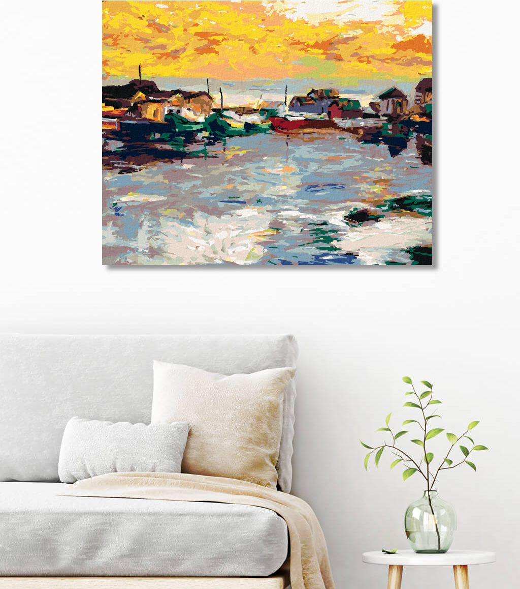 zuty Malování podle čísel - RYBÁŘSKÁ VESNIČKA - Rozměr: 40x50 cm, Rámování: Varianta: vypnuté plátno na rám - obrázek 8