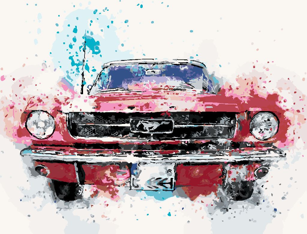 zuty Malování podle čísel - AUTO MUSTANG - Rozměr: 40x50 cm, Rámování: Varianta: bez rámu a bez vypnutí plátna - obrázek 9