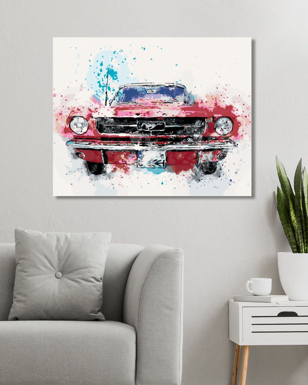 zuty Malování podle čísel - AUTO MUSTANG - Rozměr: 40x50 cm, Rámování: Varianta: vypnuté plátno na rám - obrázek 6