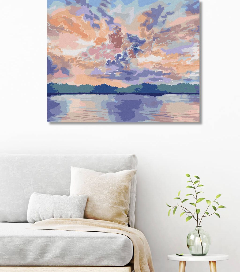zuty Malování podle čísel - TROPICKÉ FIALOVÉ MRAKY - Rozměr: 40x50 cm, Rámování: Varianta: bez rámu a bez vypnutí plátna - obrázek 10