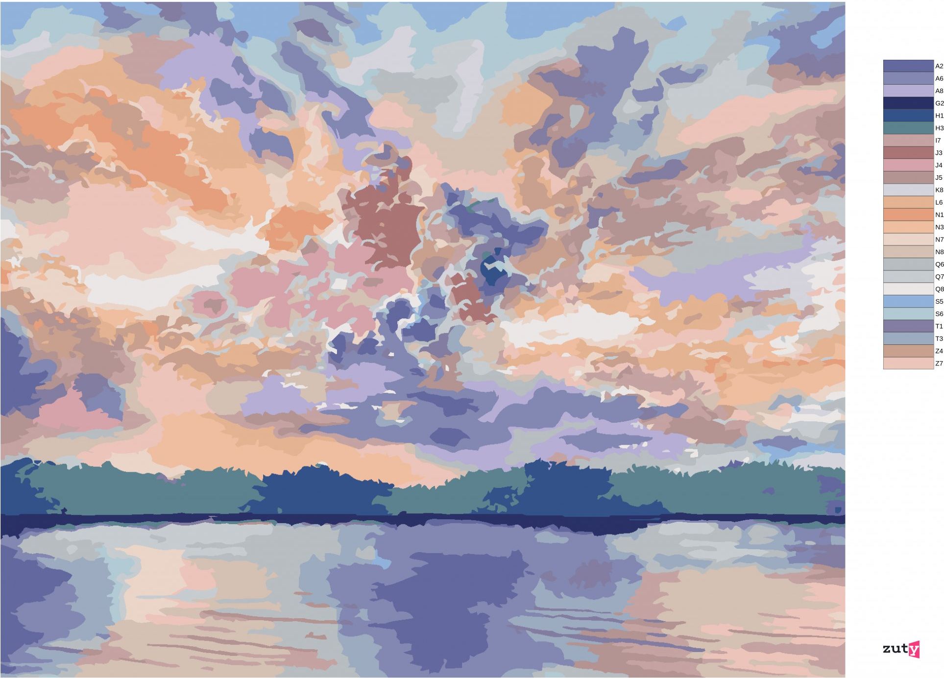 zuty Malování podle čísel - TROPICKÉ FIALOVÉ MRAKY - Rozměr: 40x50 cm, Rámování: Varianta: vypnuté plátno na rám - obrázek 7