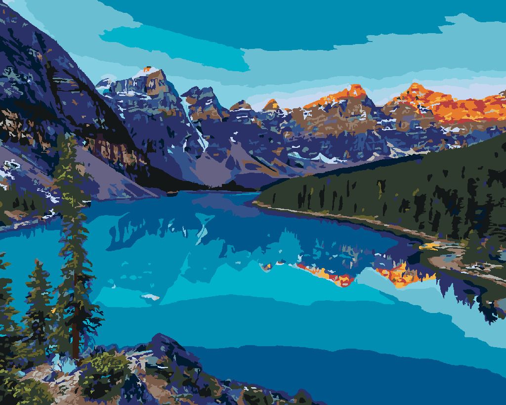 zuty Malování podle čísel - MORÉNSKÉ JEZERO V NÁRODNÍM PARKU BANFF - Rozměr: 40x50 cm, Rámování: Varianta: vypnuté plátno na rám - obrázek 10