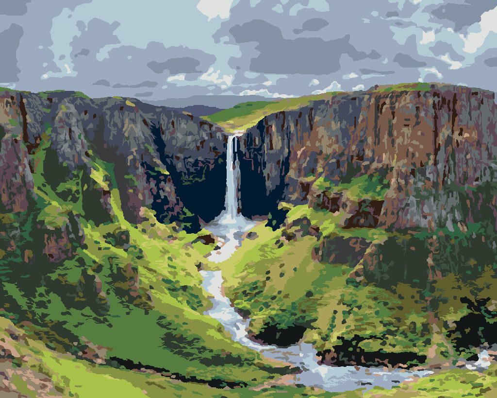 zuty Malování podle čísel - VODOPÁDY METSUNYANE - Rozměr: 40x50 cm, Rámování: Varianta: bez rámu a bez vypnutí plátna - obrázek 4