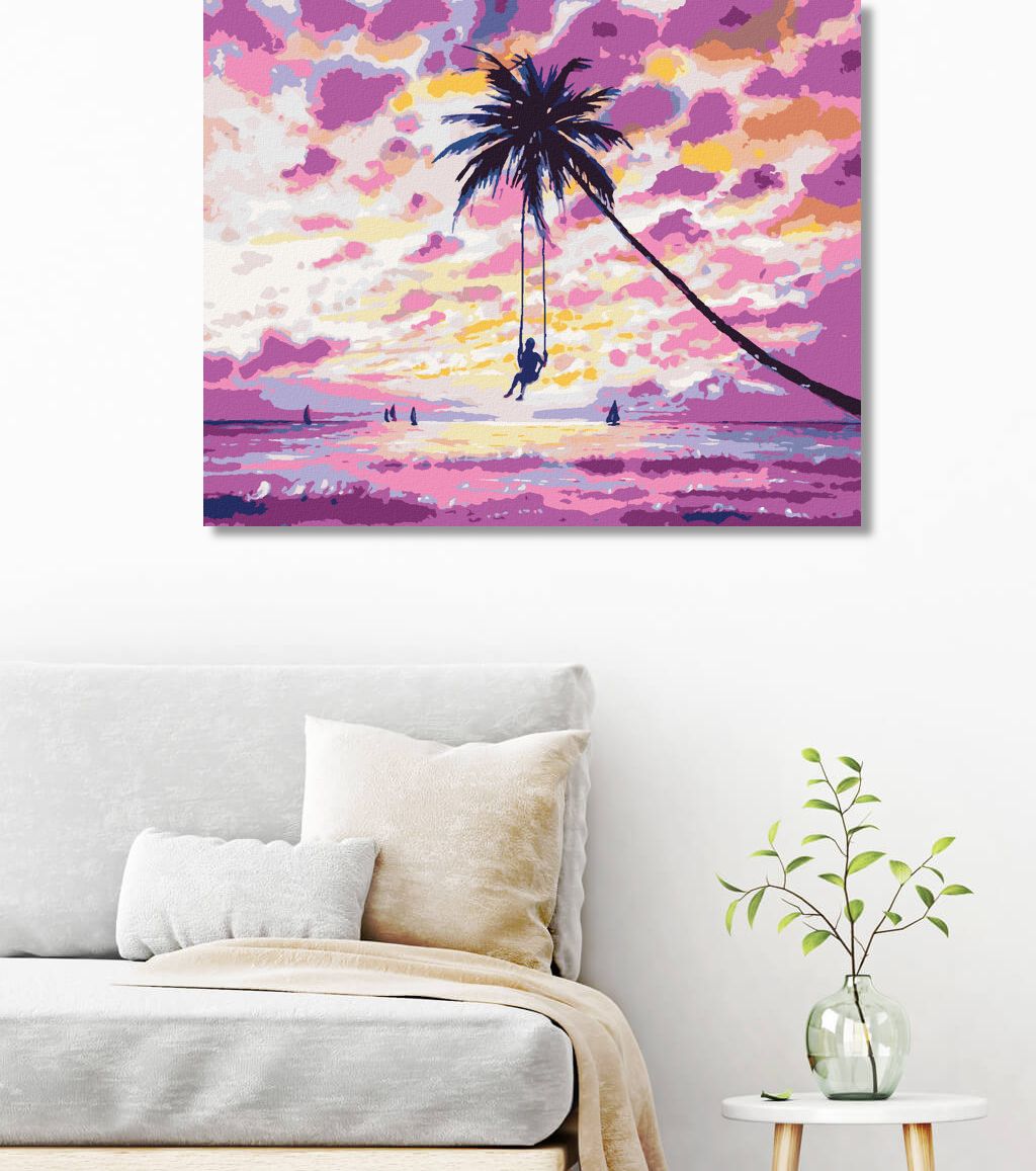 zuty Malování podle čísel - DÍVKA HOUPAJÍCÍ SE NA PLÁŽI - Rozměr: 40x50 cm, Rámování: Varianta: bez rámu a bez vypnutí plátna - obrázek 6