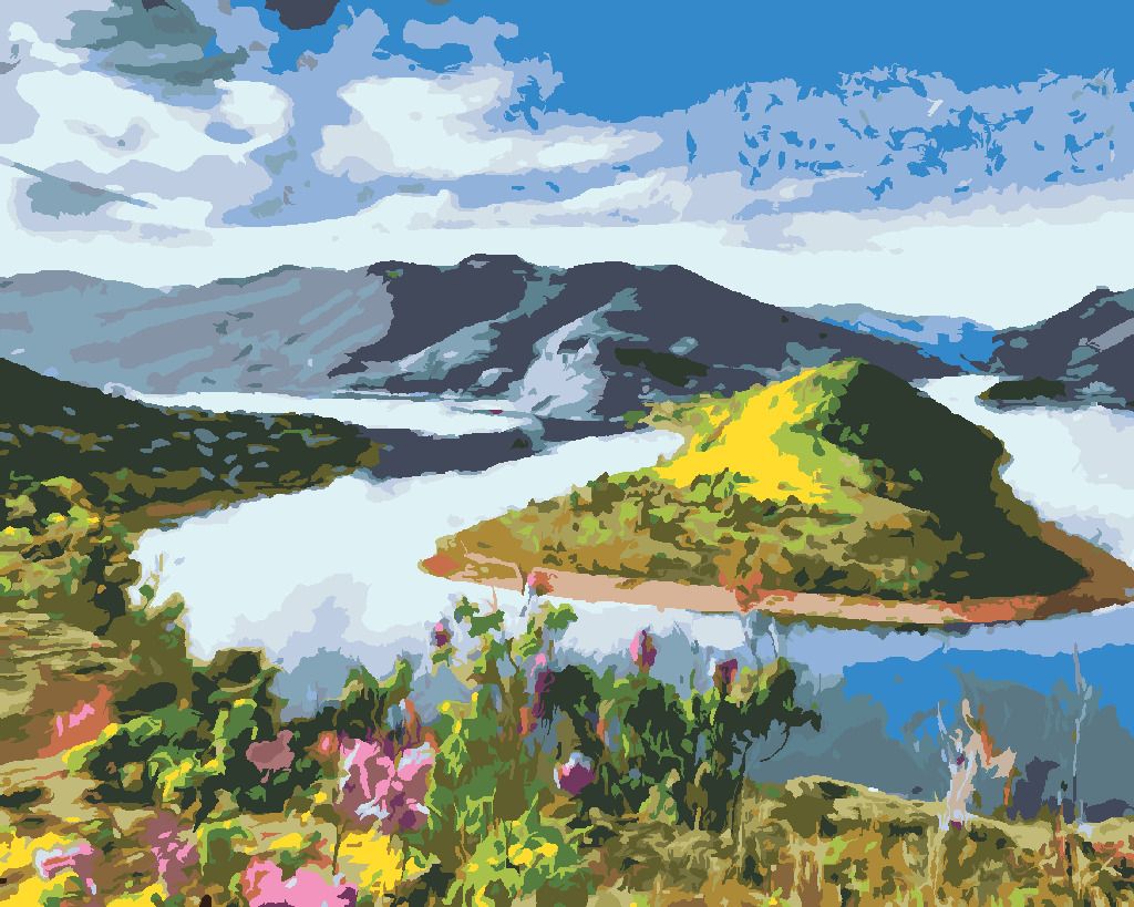 zuty Malování podle čísel - MEANDRY ŘEKY - Rozměr: 40x50 cm, Rámování: Varianta: vypnuté plátno na rám - obrázek 10