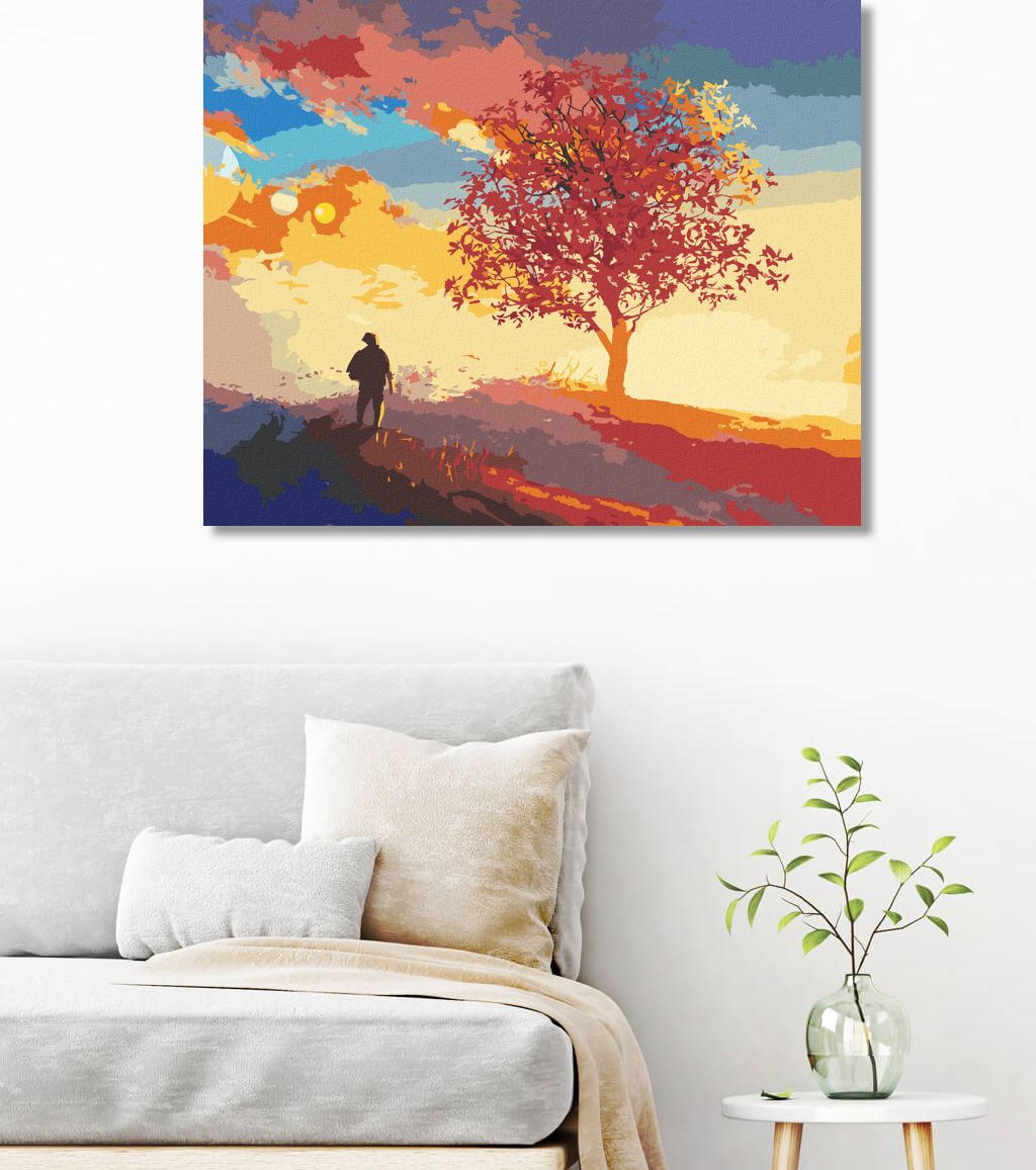 zuty Malování podle čísel - STROM NA SAMOTNÉM VRCHOLU KOPCE - Rozměr: 40x50 cm, Rámování: Varianta: vypnuté plátno na rám - obrázek 7