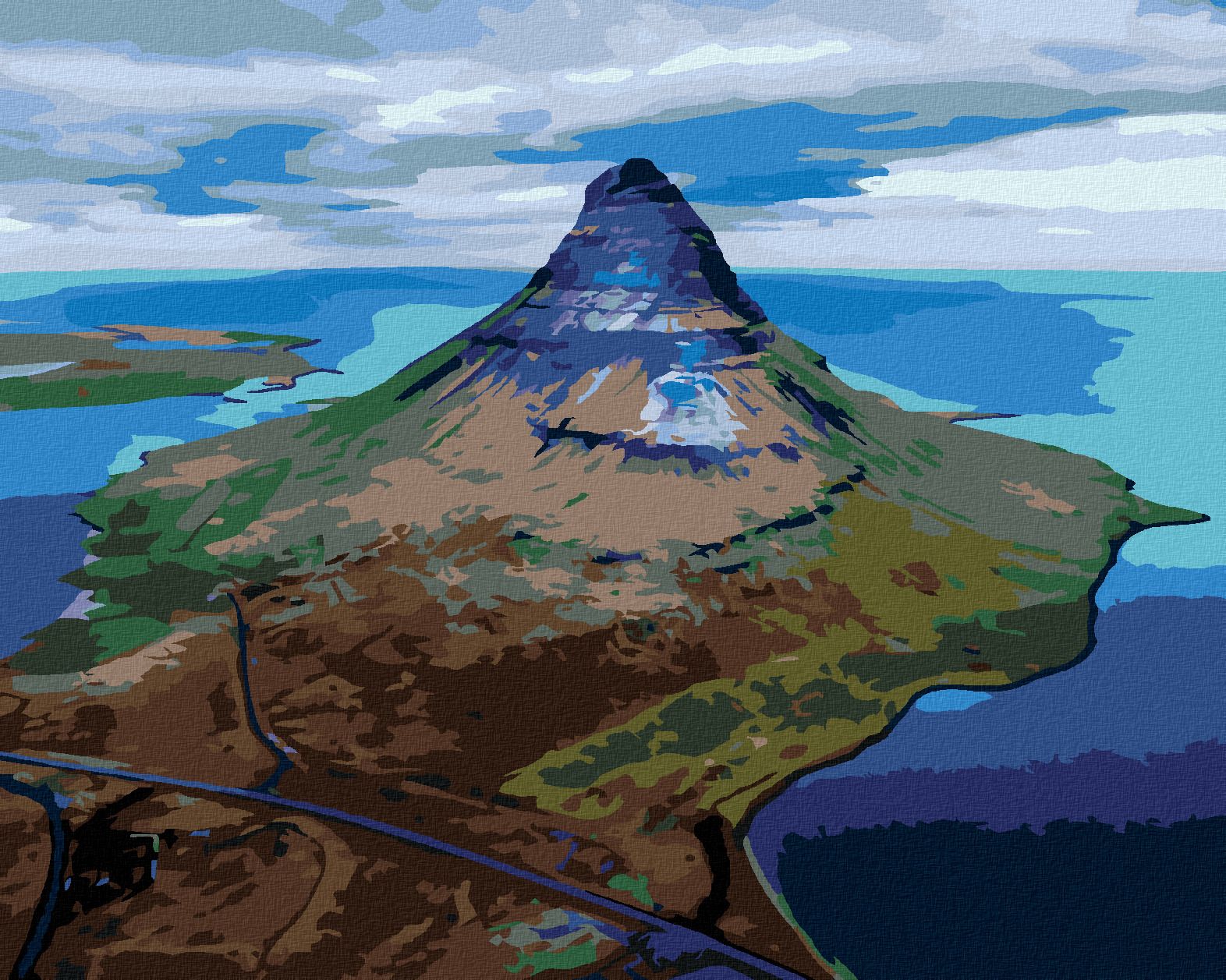 zuty Malování podle čísel - HORA KIRKJUFELL - Rozměr: 40x50 cm, Rámování: Varianta: bez rámu a bez vypnutí plátna - obrázek 1