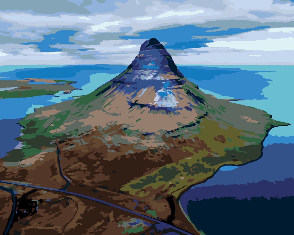 zuty Malování podle čísel - HORA KIRKJUFELL - Rozměr: 40x50 cm, Rámování: Varianta: bez rámu a bez vypnutí plátna - obrázek 2