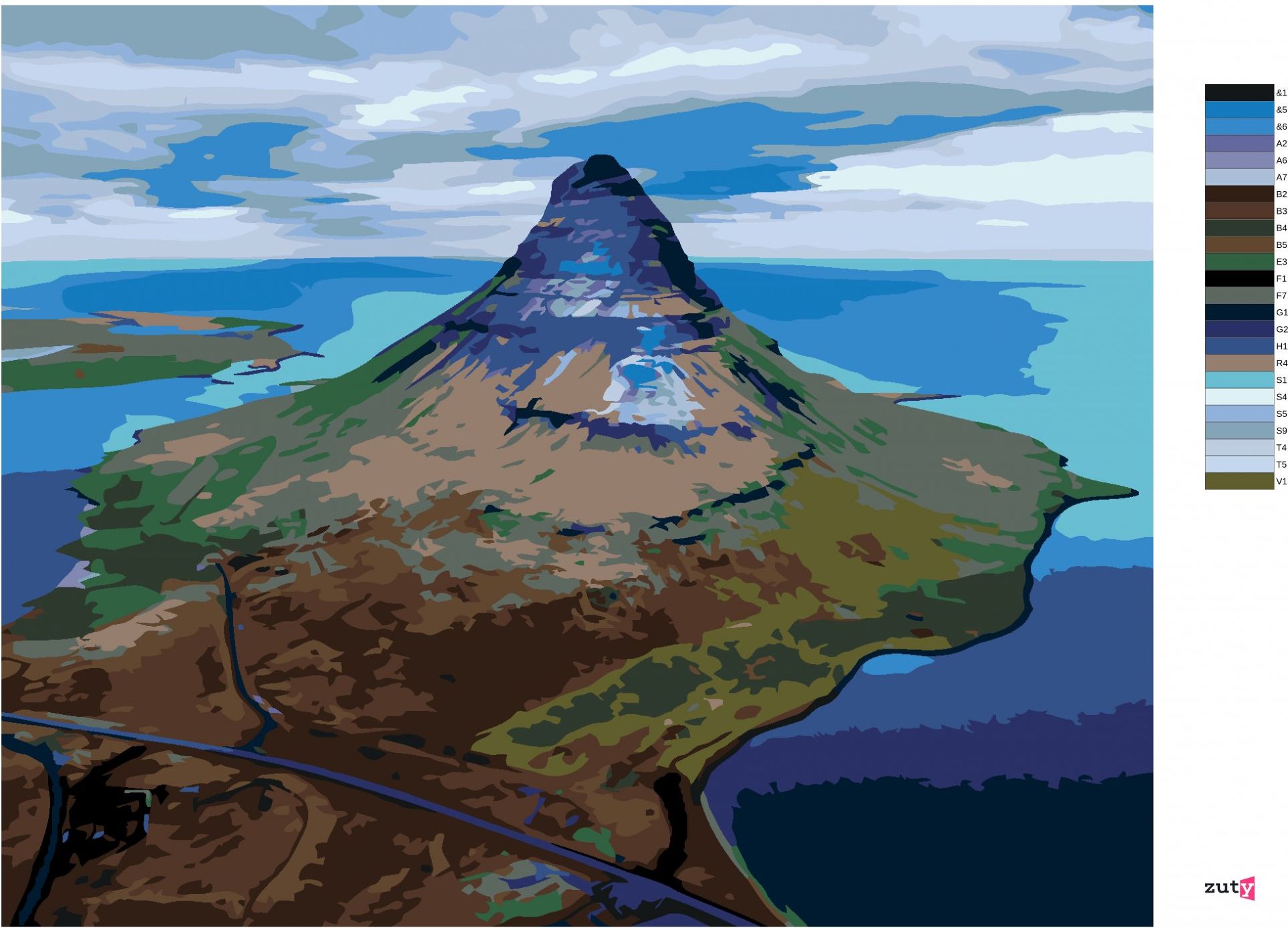 zuty Malování podle čísel - HORA KIRKJUFELL - Rozměr: 40x50 cm, Rámování: Varianta: vypnuté plátno na rám - obrázek 6