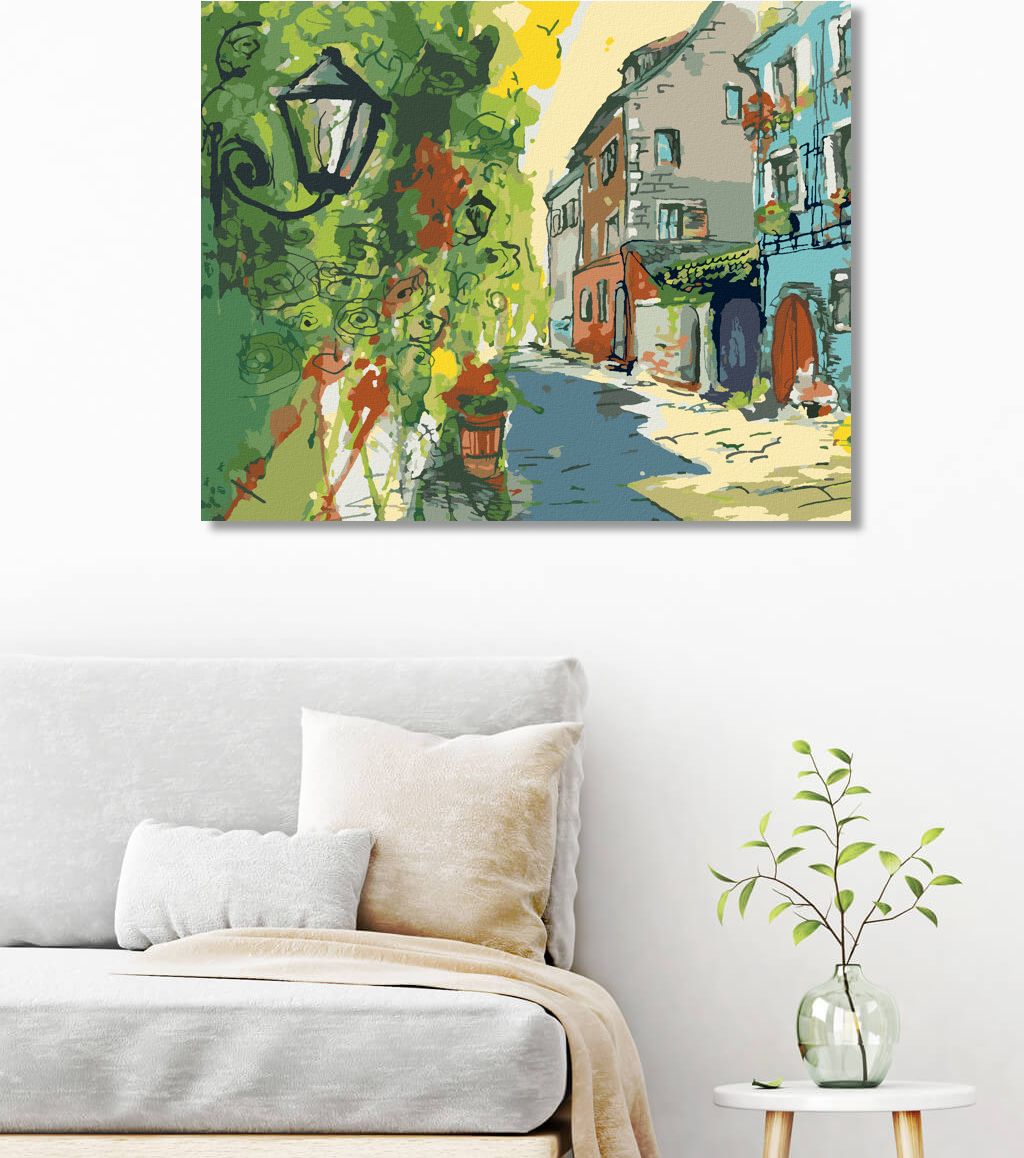 zuty Malování podle čísel - MALÁ MĚSTSKÁ ULIČKA - Rozměr: 40x50 cm, Rámování: Varianta: vypnuté plátno na rám - obrázek 9