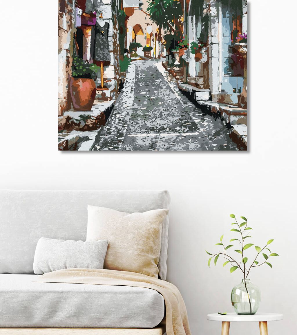 zuty Malování podle čísel - HISTORICKÁ ULIČKA V PROVENCE - Rozměr: 40x50 cm, Rámování: Varianta: vypnuté plátno na rám - obrázek 5