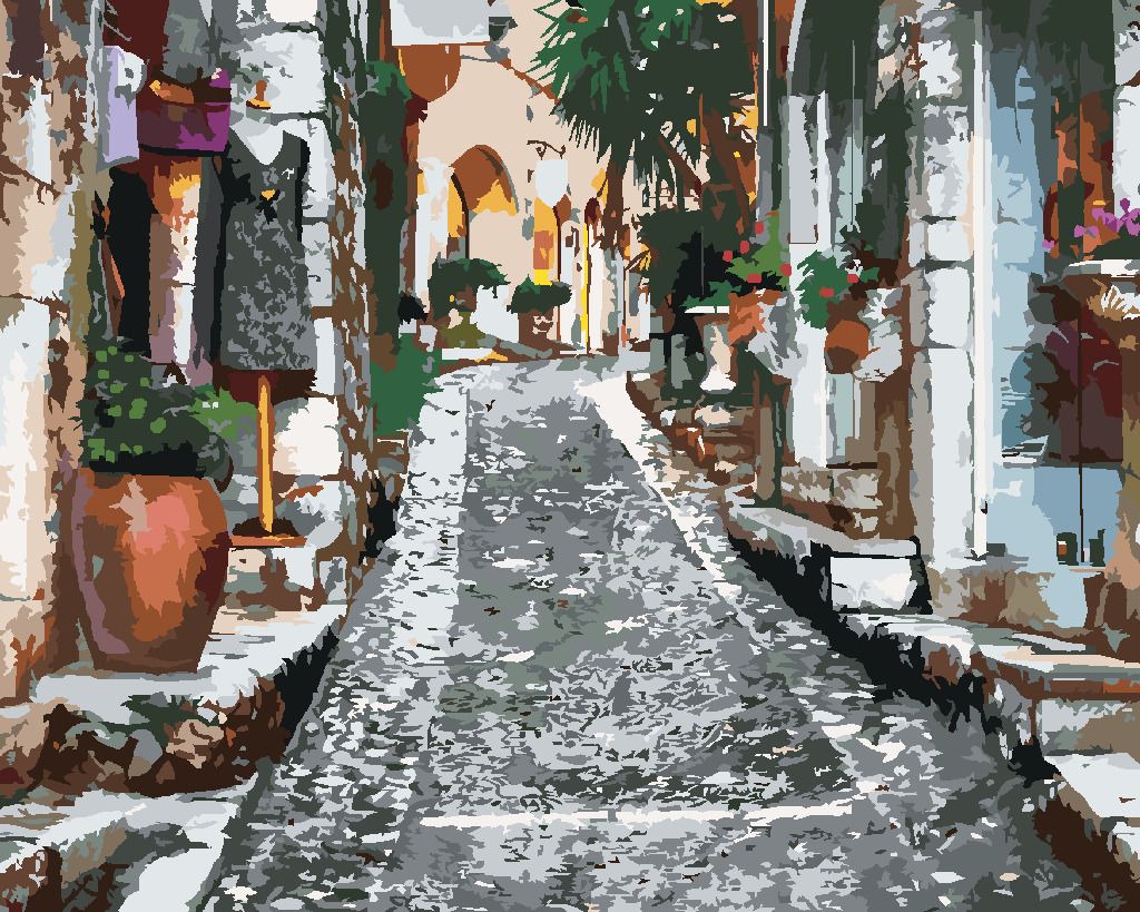 zuty Malování podle čísel - HISTORICKÁ ULIČKA V PROVENCE - Rozměr: 40x50 cm, Rámování: Varianta: vypnuté plátno na rám - obrázek 6