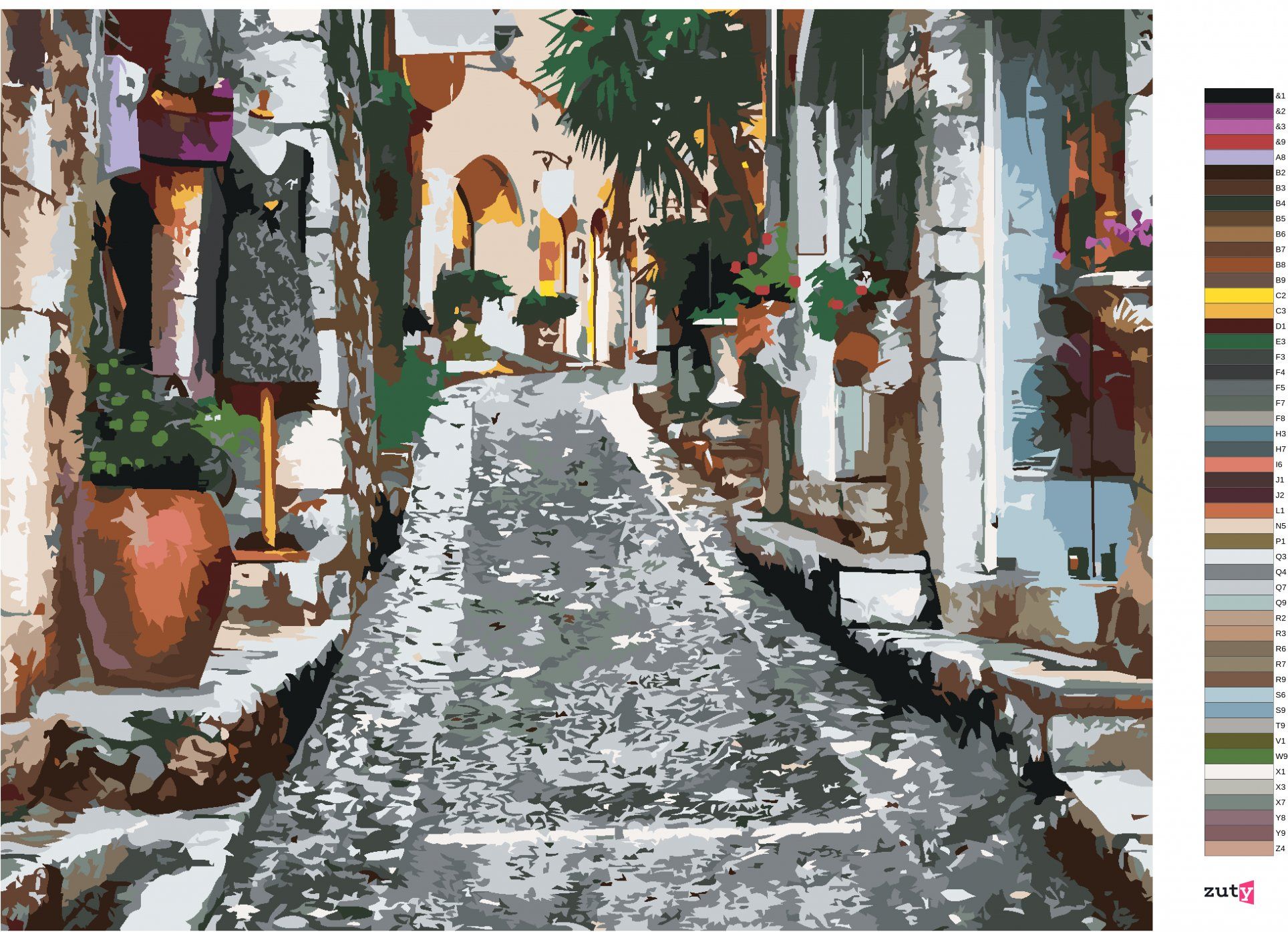 zuty Malování podle čísel - HISTORICKÁ ULIČKA V PROVENCE - Rozměr: 40x50 cm, Rámování: Varianta: vypnuté plátno na rám - obrázek 7