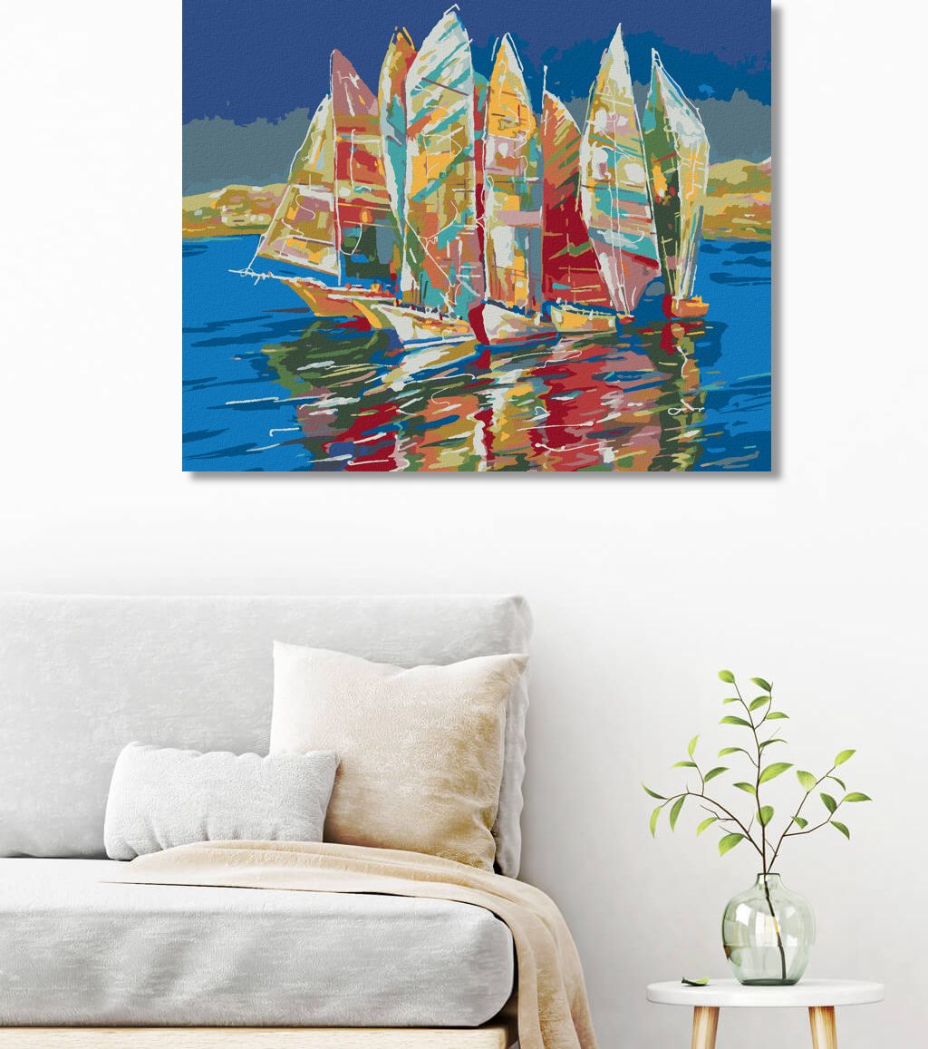 zuty Malování podle čísel - BAREVNÉ PLACHETNICE - Rozměr: 40x50 cm, Rámování: Varianta: vypnuté plátno na rám - obrázek 7