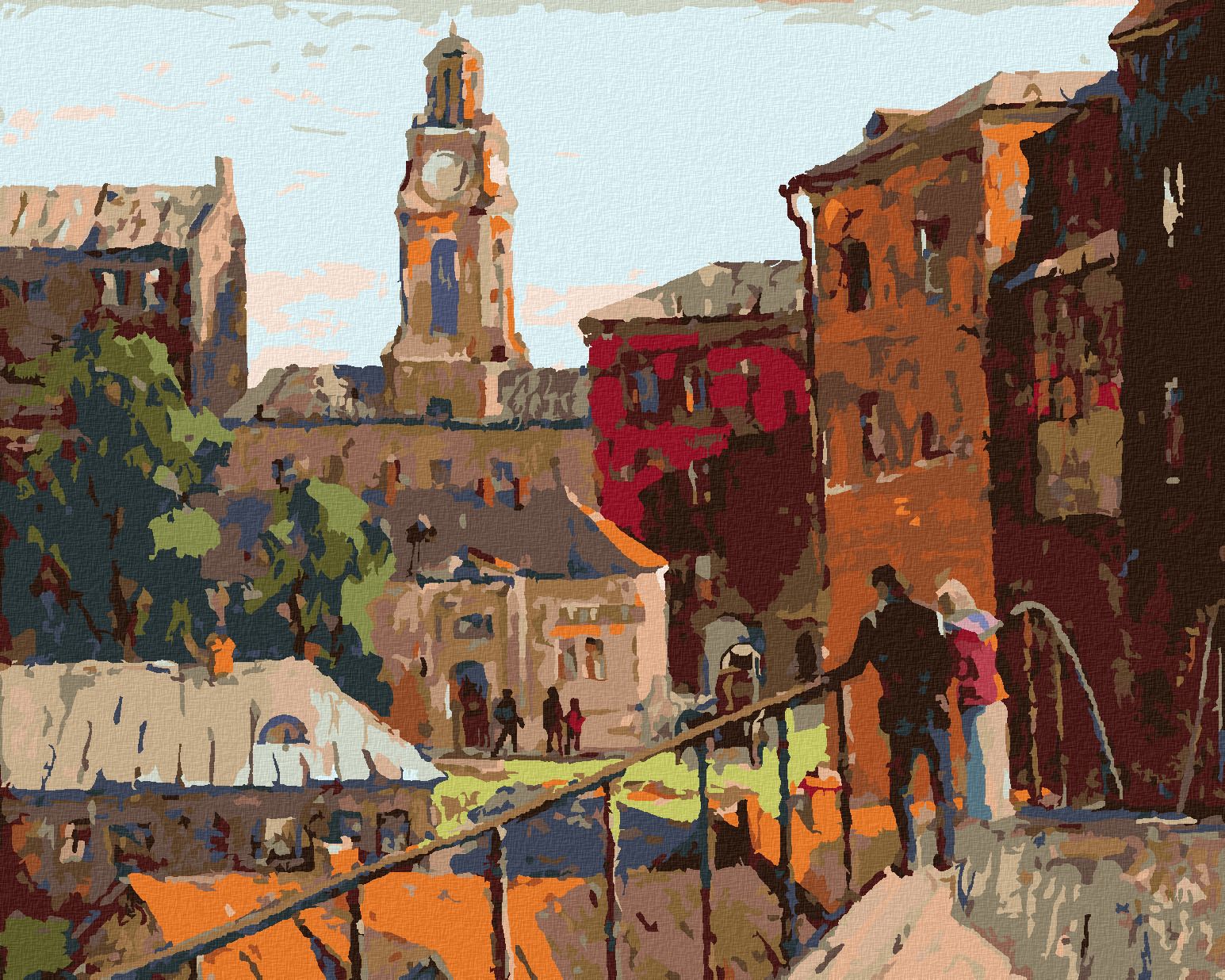 zuty Malování podle čísel - MĚSTSKÁ KRAJINA VE MĚSTĚ VITEBSK - Rozměr: 40x50 cm, Rámování: Varianta: vypnuté plátno na rám - obrázek 1