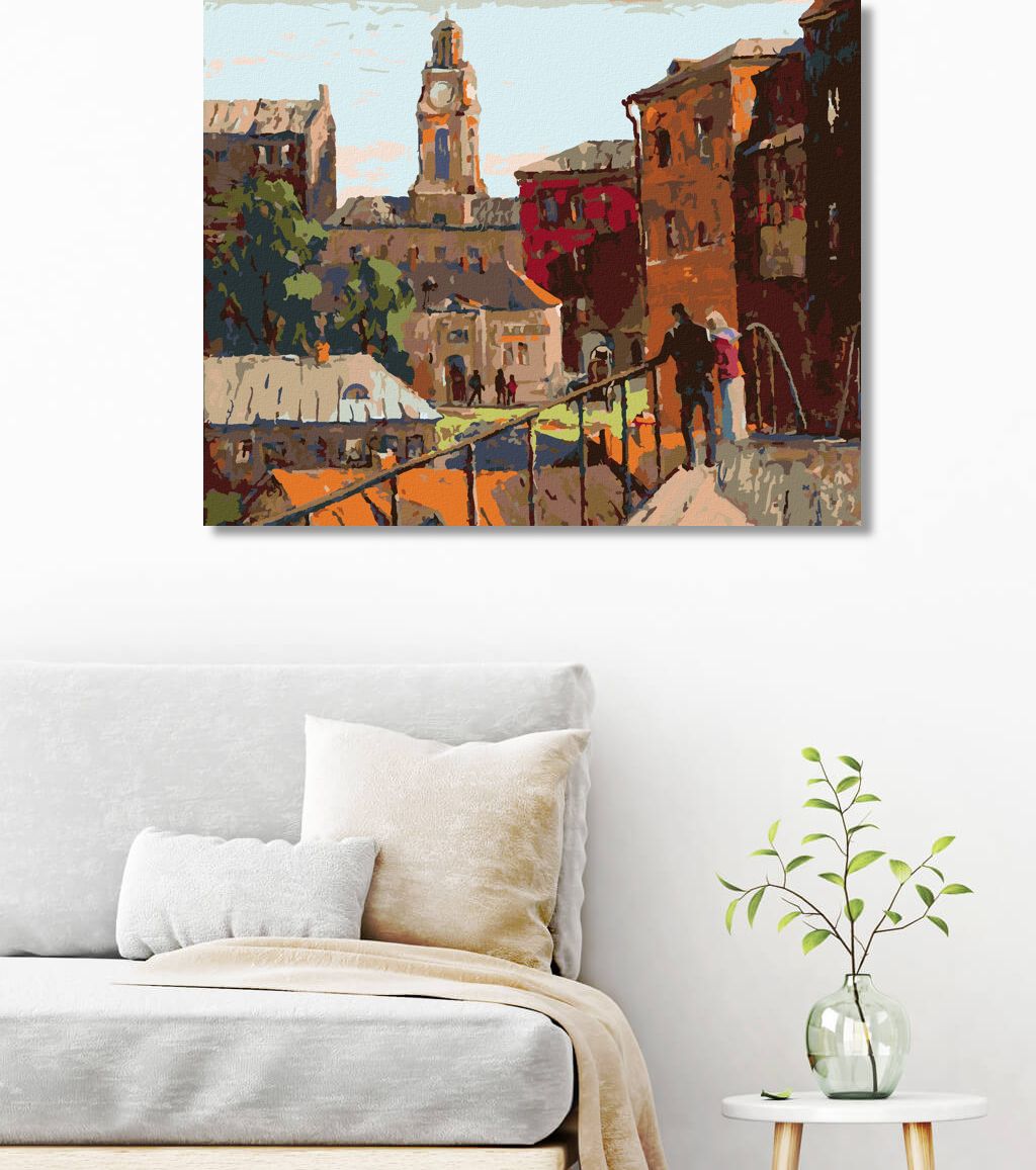zuty Malování podle čísel - MĚSTSKÁ KRAJINA VE MĚSTĚ VITEBSK - Rozměr: 40x50 cm, Rámování: Varianta: vypnuté plátno na rám - obrázek 2