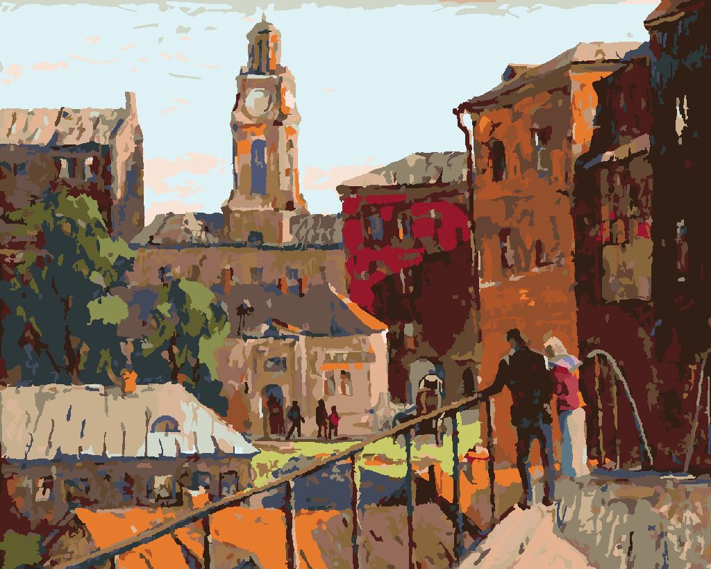 zuty Malování podle čísel - MĚSTSKÁ KRAJINA VE MĚSTĚ VITEBSK - Rozměr: 40x50 cm, Rámování: Varianta: vypnuté plátno na rám - obrázek 8