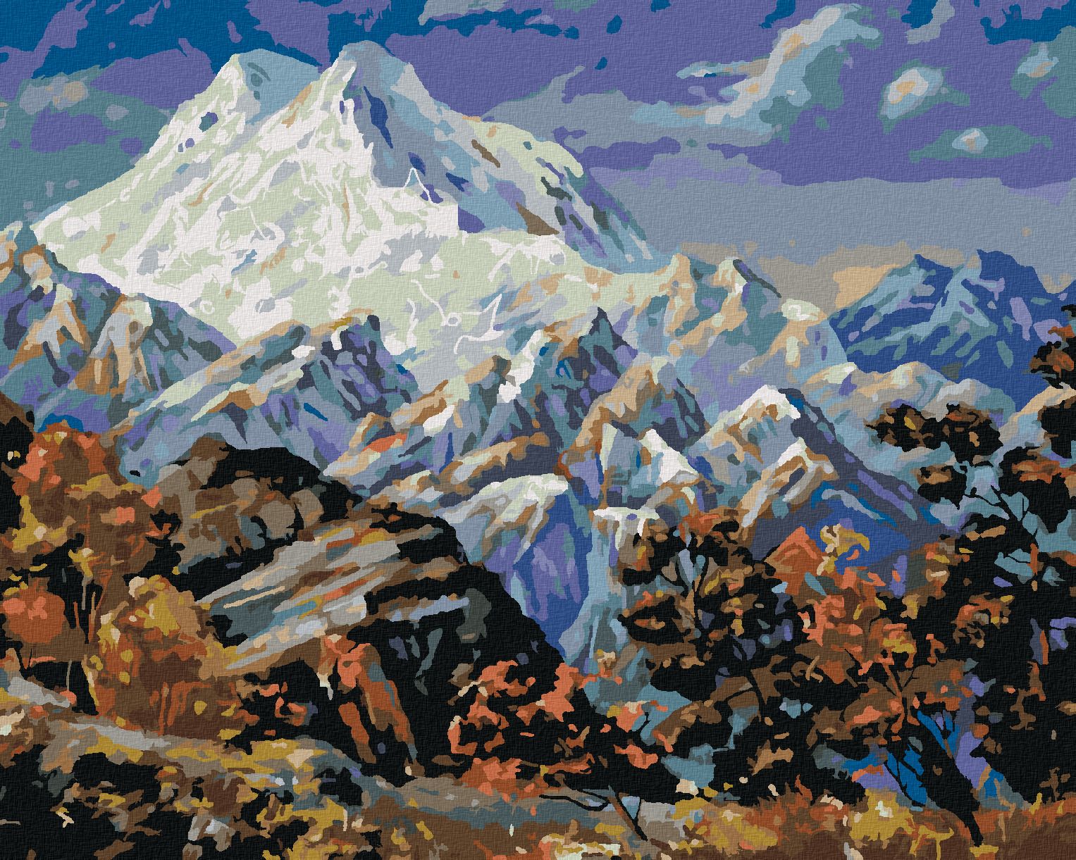 zuty Malování podle čísel - POHLED NA HORU ELBRUS - Rozměr: 40x50 cm, Rámování: Varianta: bez rámu a bez vypnutí plátna - obrázek 1