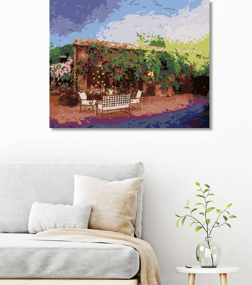 zuty Malování podle čísel - ZAHRÁDKA V TOSKÁNSKU - Rozměr: 40x50 cm, Rámování: Varianta: bez rámu a bez vypnutí plátna - obrázek 4