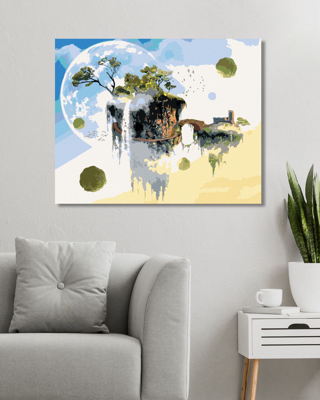 zuty Malování podle čísel - LÉTAJÍCÍ OSTROV - Rozměr: 40x50 cm, Rámování: Varianta: bez rámu a bez vypnutí plátna - obrázek 2