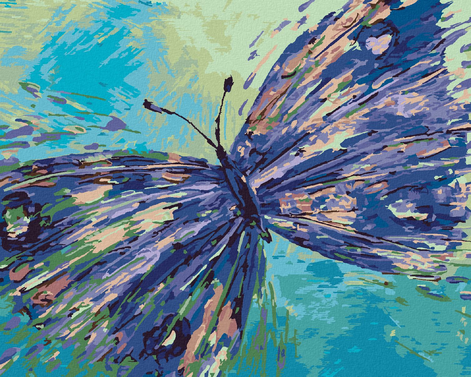 zuty Malování podle čísel - FIALOVÝ MOTÝLEK - Rozměr: 40x50 cm, Rámování: Varianta: vypnuté plátno na rám - obrázek 1